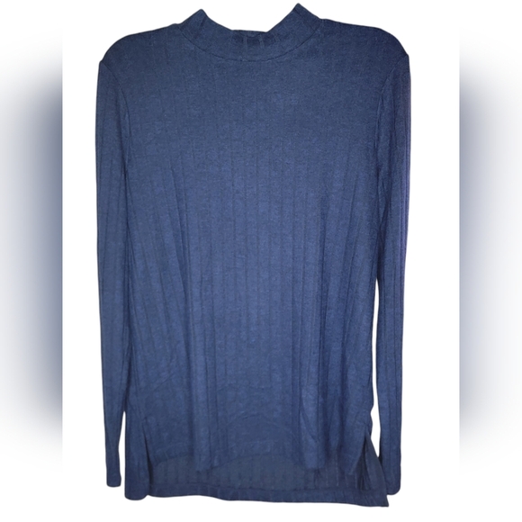 Matty M navy blue mock neck long sleeve tunic - Picture 2 of 8